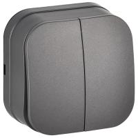 купить Глори сталь выключатель 2кл открытая 10А IP20   в Тольятти Глори сталь выключатель 2кл открытая 10А IP20