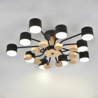 Светильник потолочный (люстра) 10*15Вт GX53 черный/дерево