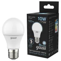 купить Лампа светодиодная 220В Е27 10Вт 4100К 920лм стандарт A60 матовая Gauss Black в Тольятти Лампа светодиодная 220В Е27 10Вт 4100К 920лм стандарт A60 матовая Gauss Black