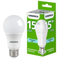 Лампа светодиодная 220В Е27 15Вт 6500К 1500лм стандарт A60 матовая GENERICA (IEK) 