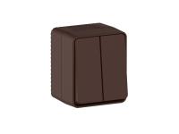 купить Атлас Профи коричневый выключатель 2кл открытая 10А IP54 в Тольятти Атлас Профи коричневый выключатель 2кл открытая 10А IP54