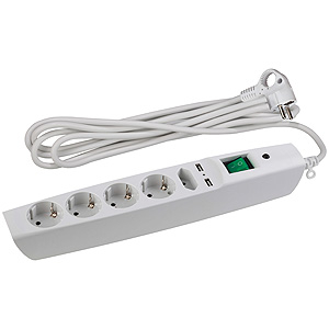 купить Фильтр сетевой 5-мест 2м ПВС 3*0,75 белый выкл USB ЭРА в Тольятти Фильтр сетевой 5-мест 2м ПВС 3*0,75 белый выкл USB ЭРА
