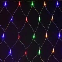 купить Гирлянда сеть 1,5*1,5м RGB 160свд с контроллером IP44 прозрачный провод 8реж в Тольятти Гирлянда сеть 1,5*1,5м RGB 160свд с контроллером IP44 прозрачный провод 8реж