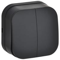 купить Глори черный выключатель 2кл открытая 10А IP20   в Тольятти Глори черный выключатель 2кл открытая 10А IP20