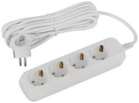 Удлинитель 4-мест 5м ПВС 3*1 белый ЭРА  Greenline