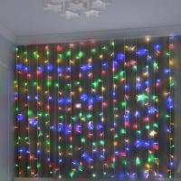 Гирлянда занавес 1,5*2,2м мульти 544свд с контроллером IP20 прозрачный провод 8 режимов