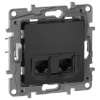 купить Этика антрацит розетка RJ45 скрытая 2-ая cat5e UTP в Тольятти Этика антрацит розетка RJ45 скрытая 2-ая cat5e UTP