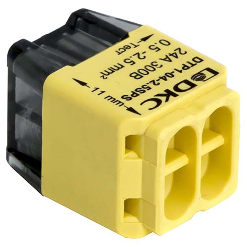 купить Клемма 4*2,5мм2 компактная желтый DKC 12шт в Тольятти Клемма 4*2,5мм2 компактная желтый DKC 12шт