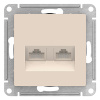 купить Атлас бежевый розетка RJ45 скрытая 2-ая   в Тольятти Атлас бежевый розетка RJ45 скрытая 2-ая
