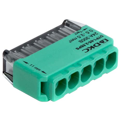 купить Клемма 5*2,5мм2 компактная зеленый DKC 2шт в Тольятти Клемма 5*2,5мм2 компактная зеленый DKC 2шт