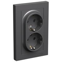 купить Атлас базальт розетка скрытая 2-мест заземление шторки IP20 в сборе в Тольятти Атлас базальт розетка скрытая 2-мест заземление шторки IP20 в сборе