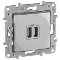 купить Этика алюминий розетка USB скрытая 2-ая  в Тольятти Этика алюминий розетка USB скрытая 2-ая