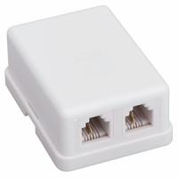 Рексант белый розетка RJ11 открытая 2-ая