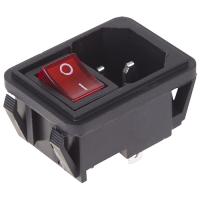 Выключатель ON-OFF 10А 250В индикатор красный штекером C14 3PIN