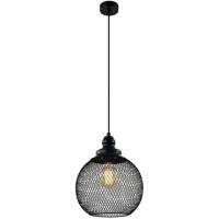 купить Светильник подвес 1*40Вт E27 черный шар сетка Лофт в Тольятти Светильник подвес 1*40Вт E27 черный шар сетка Лофт
