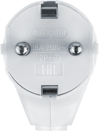 купить Вилка 16А угловая заземление белый пластик IP20 Navigator в Тольятти Вилка 16А угловая заземление белый пластик IP20 Navigator