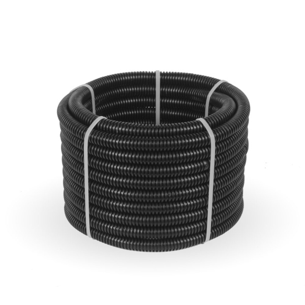 купить Труба гофра 25мм  легкая 10м ПРОМРУКАВ черный с протяжкой безгалогенная (HF) в Тольятти Труба гофра 25мм  легкая 10м ПРОМРУКАВ черный с протяжкой безгалогенная (HF)