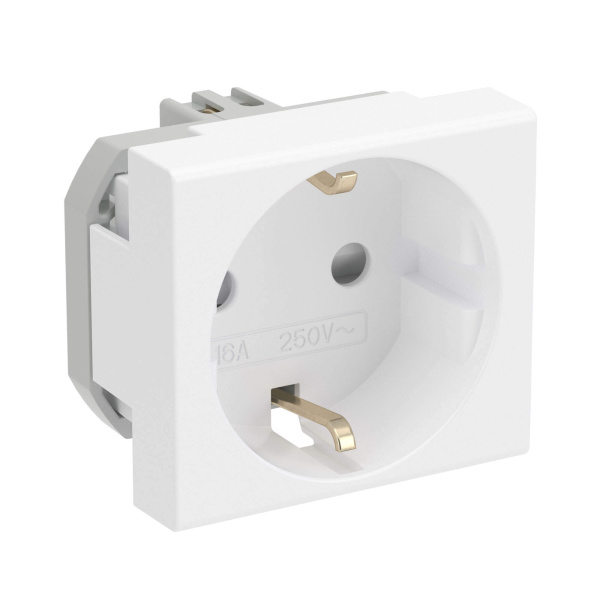 купить Вива белый розетка кабель-канал 1-мест заземление шторки IP20  в Тольятти Вива белый розетка кабель-канал 1-мест заземление шторки IP20