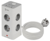 Фильтр сетевой 8-мест 1,5м ПВС 3*1 белый USB ЭРА Башня (2А+2С)