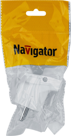 купить Вилка 16А угловая заземление белый пластик IP20 Navigator в Тольятти Вилка 16А угловая заземление белый пластик IP20 Navigator