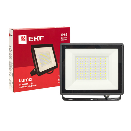 купить Прожектор свд 100Вт 6500К 8000лм черный IP65 110° Luma EKF в Тольятти Прожектор свд 100Вт 6500К 8000лм черный IP65 110° Luma EKF