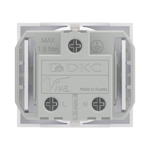 купить Вива белый розетка кабель-канал 1-мест заземление шторки IP20  в Тольятти Вива белый розетка кабель-канал 1-мест заземление шторки IP20