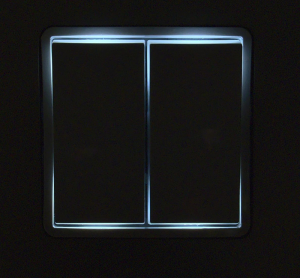 Инспириа белый переключатель 2кл с подсветкой скрытая 10А IP20  