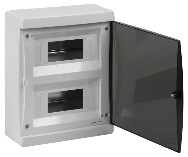 Бокс 18мод навесной белый прозрачная дверь IP41 ЩРН-П ЭРА COMFORT