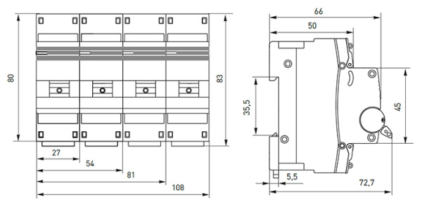 купить Автомат 1Р 100А C 10кА ВА47-100 EKF PROxima  в Тольятти Автомат 1Р 100А C 10кА ВА47-100 EKF PROxima