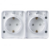 AtlasDesign Profi54 белый розетка открытая 2-мест шторки IP54 