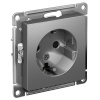 AtlasDesign сталь розетка скрытая 1-мест заземление шторки IP20 