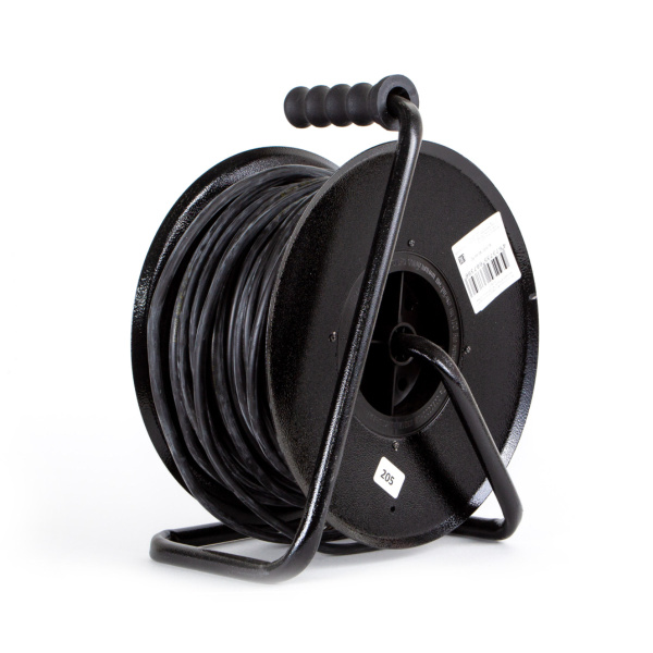 Удлинитель 4-мест 50м КГ 3*2,5 черный катушка металл IP44 PlexUp 4000Вт