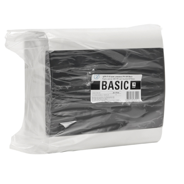 Бокс 10мод навесной белый чёрная дверь IP41 ЩРН-П EKF Basic