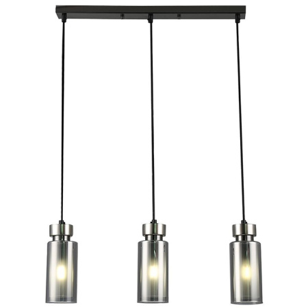 купить Светильник подвес 3*15Вт E14 никель цилиндр дымчатый  в Тольятти Светильник подвес 3*15Вт E14 никель цилиндр дымчатый