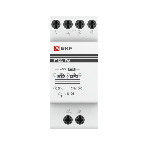 купить Трансформатор звонковый модульный BT-230В/12-12В 15ВА EKF PROxima в Тольятти Трансформатор звонковый модульный BT-230В/12-12В 15ВА EKF PROxima