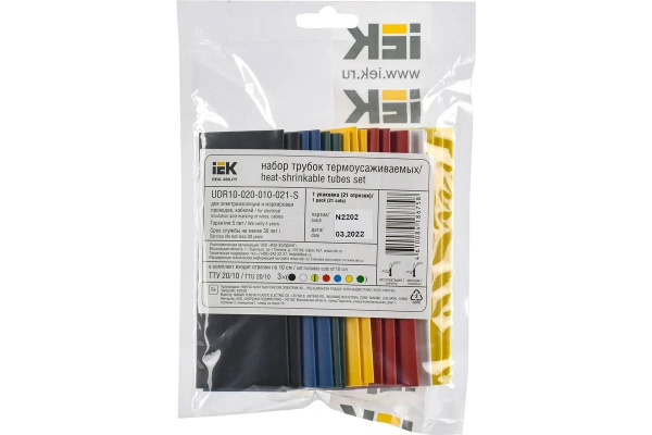 купить Трубка ТУТ 20/10мм разноцветный 0,1м 21шт набор в Тольятти Трубка ТУТ 20/10мм разноцветный 0,1м 21шт набор