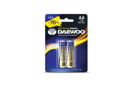 купить Батарейка AA(пальчик) алкалиновая BL2 Daewoo HIGH ENERGY в Тольятти Батарейка AA(пальчик) алкалиновая BL2 Daewoo HIGH ENERGY