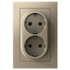 AtlasDesign шампань розетка скрытая 2-мест заземление шторки IP20 моноблок