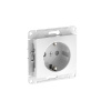 Атлас белый розетка скрытая 1-мест заземление шторки быстрозажим. клем. IP20 
