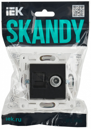 купить SKANDY Роз. двойная TV+RJ45 кат.5E SK-A14Bl черн. IEK в Тольятти SKANDY Роз. двойная TV+RJ45 кат.5E SK-A14Bl черн. IEK
