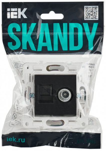купить SKANDY Роз. двойная TV+RJ45 кат.5E SK-A14Bl черн. IEK в Тольятти SKANDY Роз. двойная TV+RJ45 кат.5E SK-A14Bl черн. IEK