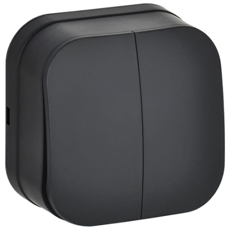 купить Глори черный выключатель 2кл открытая 10А IP20   в Тольятти Глори черный выключатель 2кл открытая 10А IP20