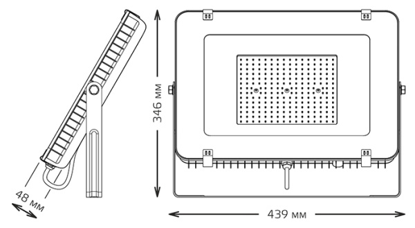 Прожектор свд 200Вт 6500К 24000лм графитовый IP65 110° Qplus Gauss 
