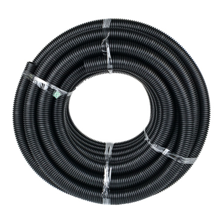 купить Труба гофра 50мм ПНД легкая 20м EKF черный с протяжкой  в Тольятти Труба гофра 50мм ПНД легкая 20м EKF черный с протяжкой