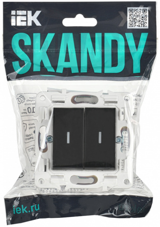 купить SKANDY Выключ. 2-кл. с инд. 10А SK-V09Bl черн. IEK в Тольятти SKANDY Выключ. 2-кл. с инд. 10А SK-V09Bl черн. IEK