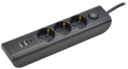 купить Удлинитель 3-мест 2м ПВС 3*1 белый 3*USB IEK  MODERN в Тольятти Удлинитель 3-мест 2м ПВС 3*1 белый 3*USB IEK  MODERN