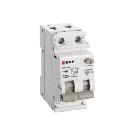 купить Дифавтомат 2Р 25А C тип AC 30мА 6кА 2мод АВДТ-63N EKF PROxima в Тольятти Дифавтомат 2Р 25А C тип AC 30мА 6кА 2мод АВДТ-63N EKF PROxima