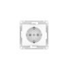 Атлас белый розетка скрытая 1-мест заземление шторки быстрозажим. клем. IP20 