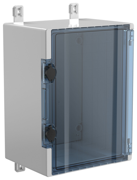 Корпус ЩМПп 400*300*220мм IP66 Пластик серый IEK прозр. дверь