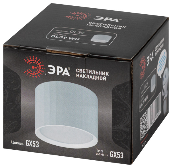 купить Светильник даунлайт 1*12Вт GX53 цилиндр белый накладной ЭРА  в Тольятти Светильник даунлайт 1*12Вт GX53 цилиндр белый накладной ЭРА
